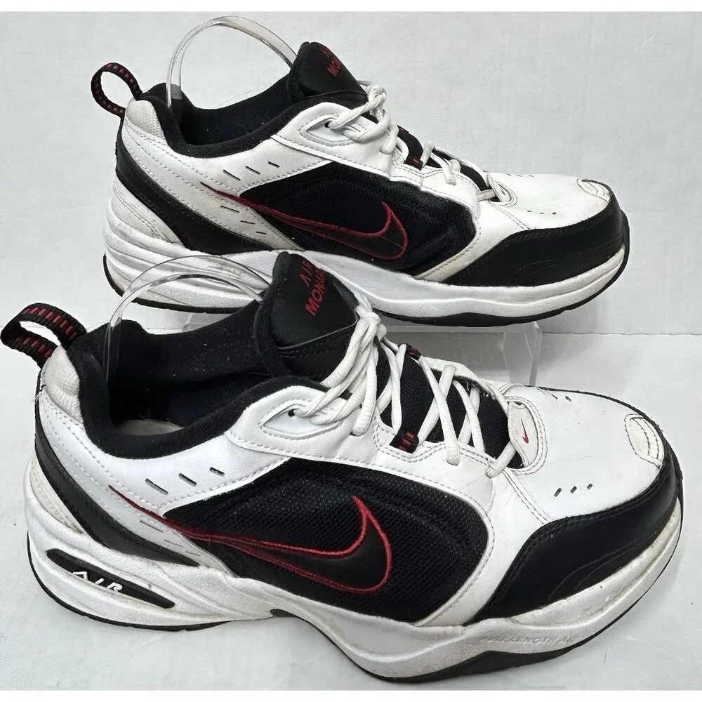 Nike Air Monarch IV Mens 12 EEEE White Red Black Walking Shoes 416355-101 Dad